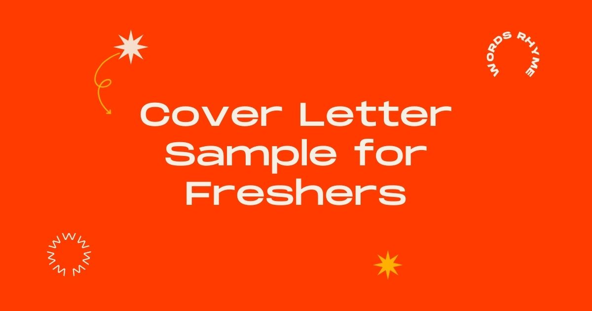 Cover Letter Sample for Freshers