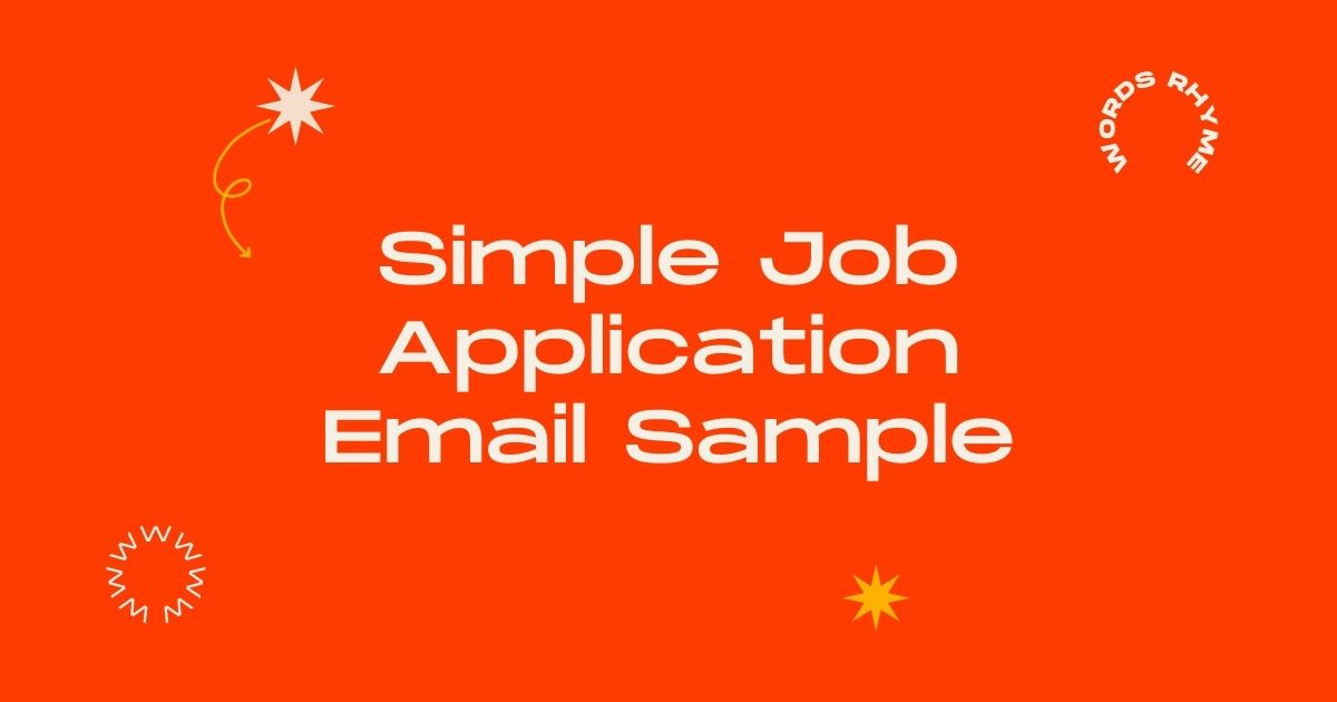 Simple Job Application Email Sample