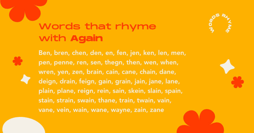 words that rhyme with again