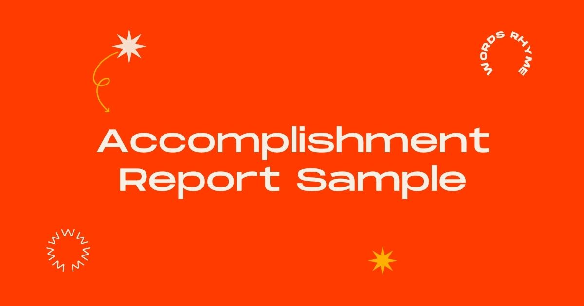 Accomplishment Report Sample